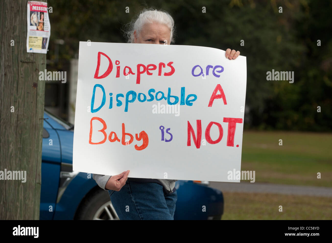 Participants in the annual Walk For Life rally in the small North Florida town of Fort White. Stock Photo