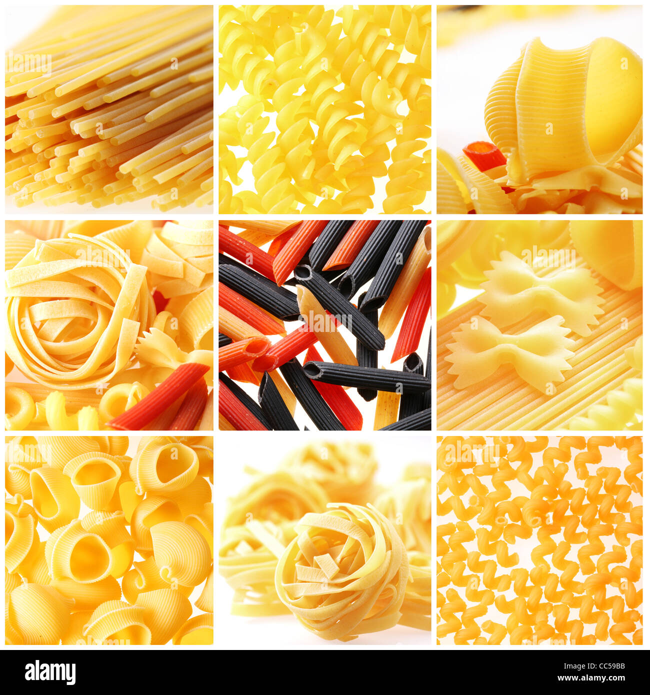 Photo of different kinds of italian pasta. Food collage Stock Photo - Alamy