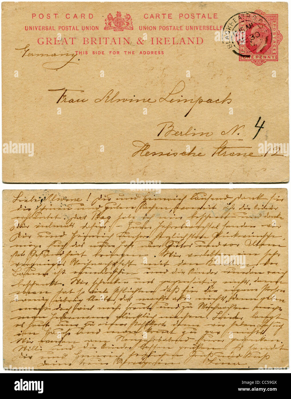 German Vintage Greeting Postcard High Resolution Stock Photography and