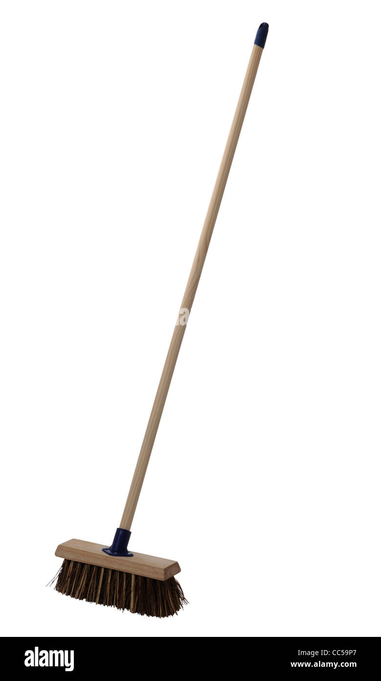 Broom, sweeping brush on white background Stock Photo Alamy