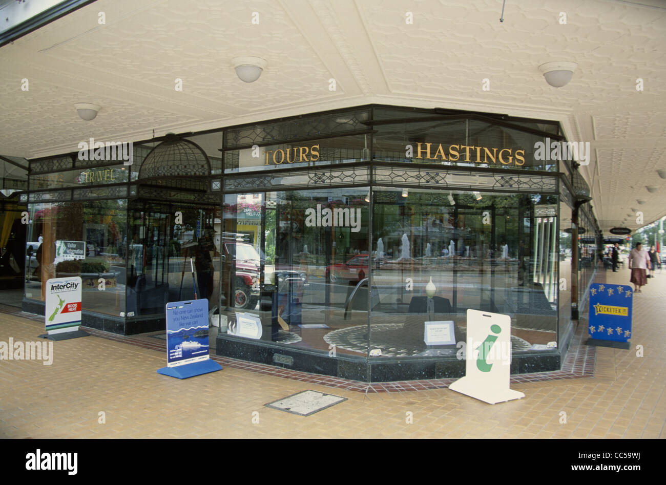 New Zealand Hastings Art Deco Buildings Decorated Glass Stock Photo Alamy