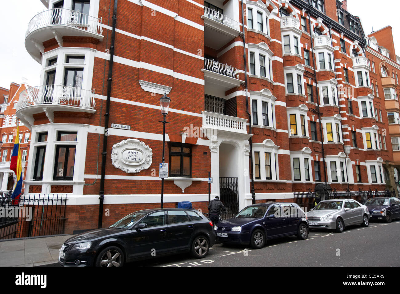 basil street and hans crescent with onstreet parking kensington and