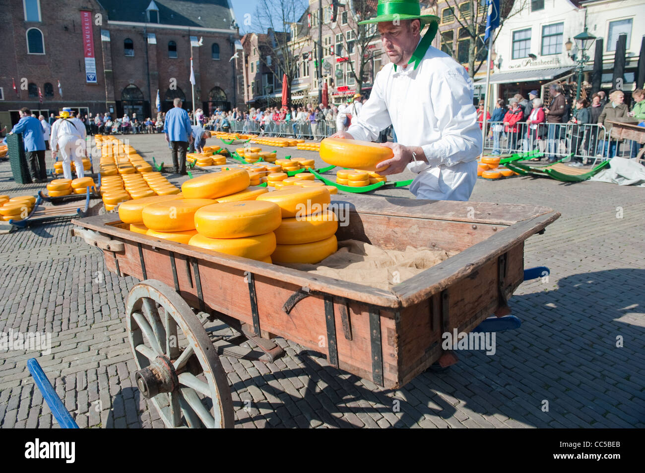 Carrier at Alkmaar cheese market Stock Photo