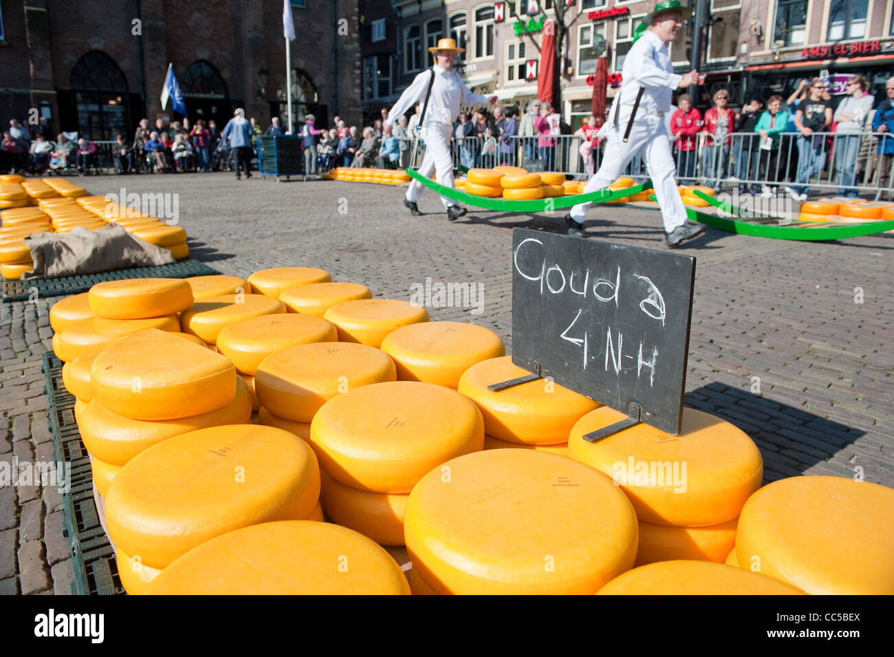 Carriers at Alkmaar cheese market Stock Photo