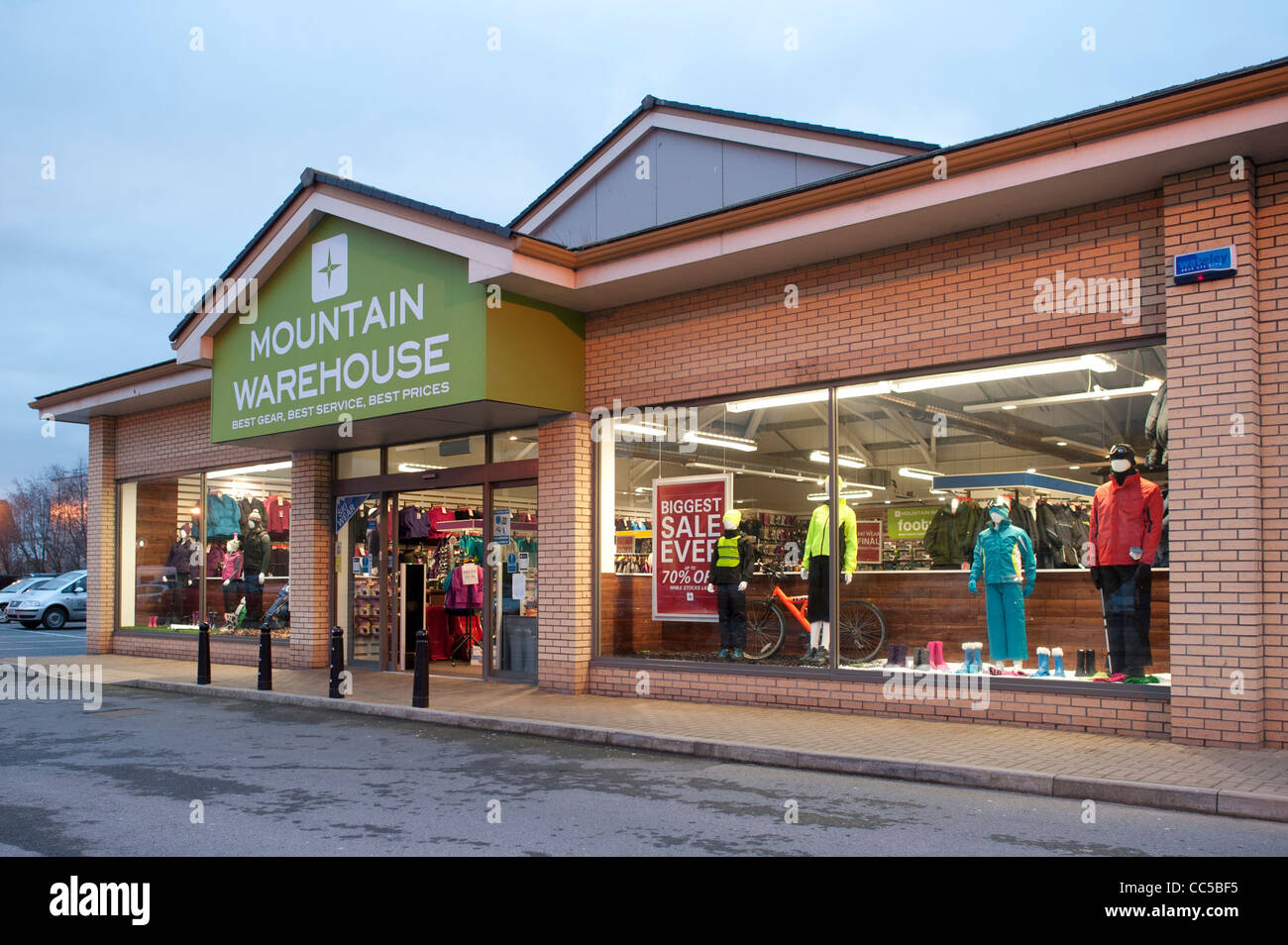 mountain warehouse outdoor camping shop store uk Stock Photo - Alamy