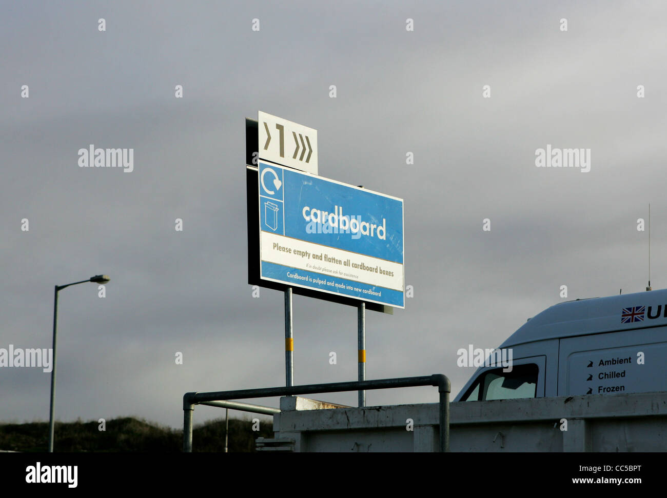 cardboard recycling at landfill site in uk Stock Photo