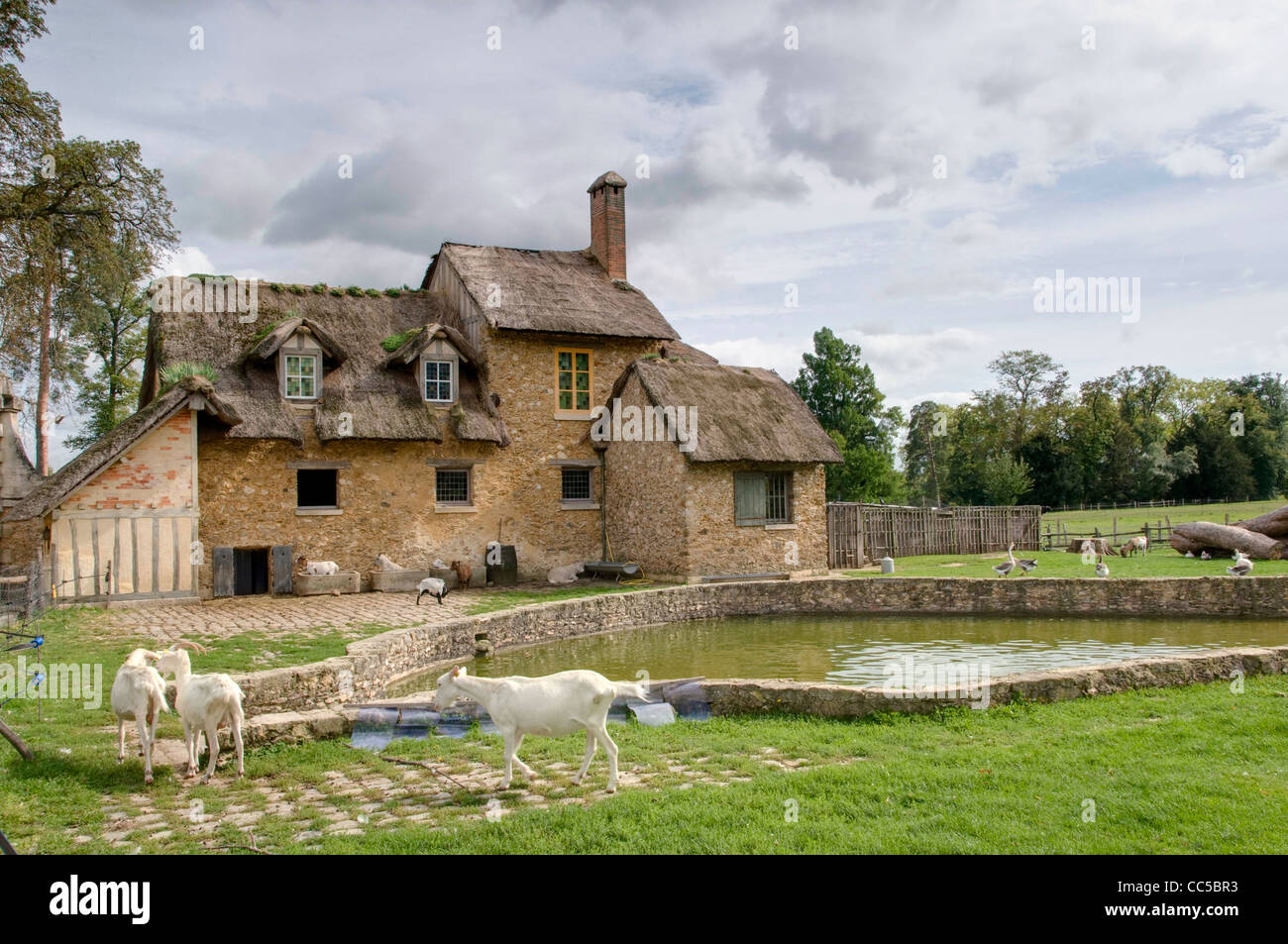 Farmhouse in Marie Antoinettes estate at Versailles, PAris. Stock Photo