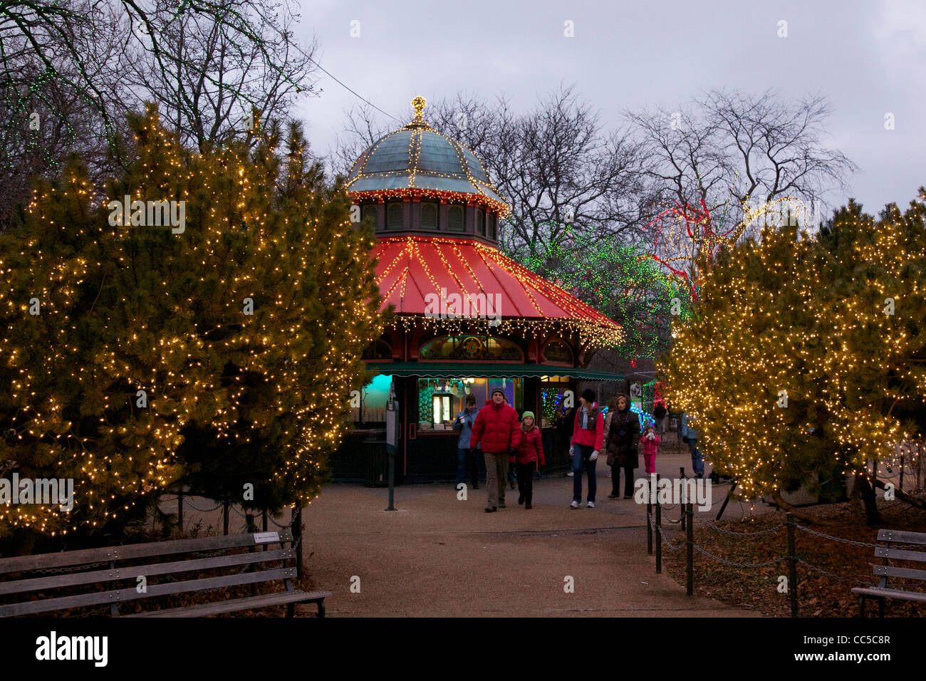 Landmark Café. Lincoln Park Christmas Zoo Lights festival. Chicago ...