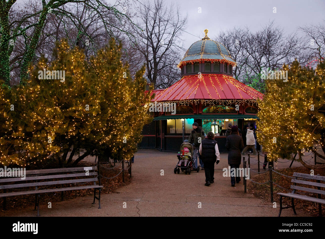 Landmark Café. Lincoln Park Christmas Zoo Lights festival. Chicago ...