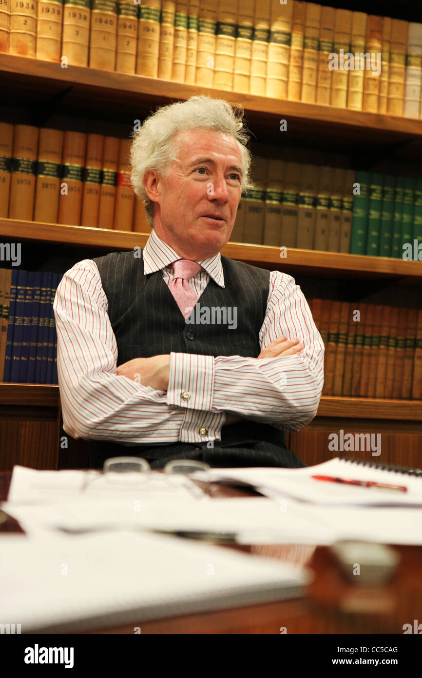 Jonathan Sumption QC in his chambers at the Supreme Court, London, after he has been promoted to the supreme court. Stock Photo