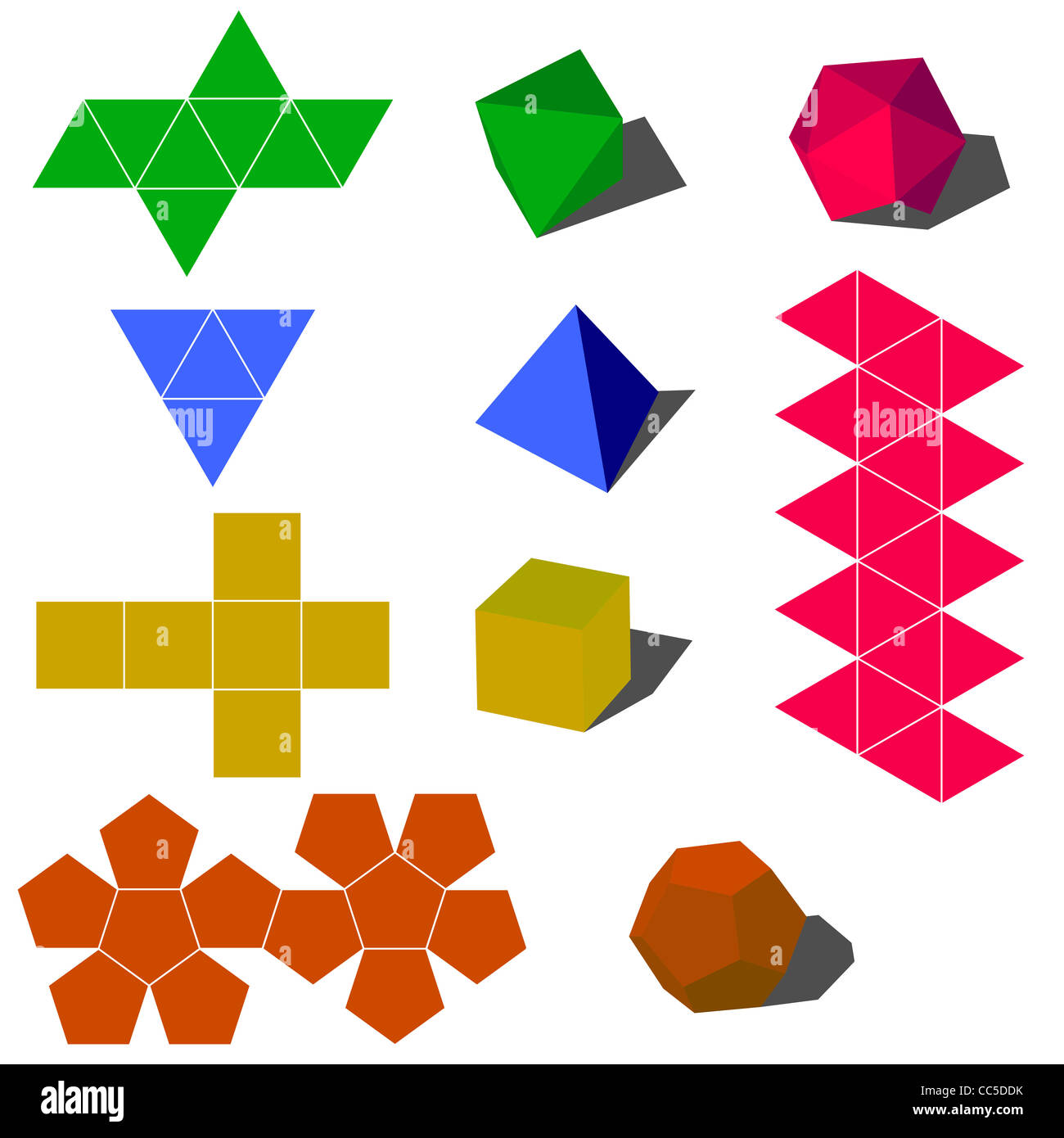 colorfull 3d vector geometric shapes Stock Photo - Alamy