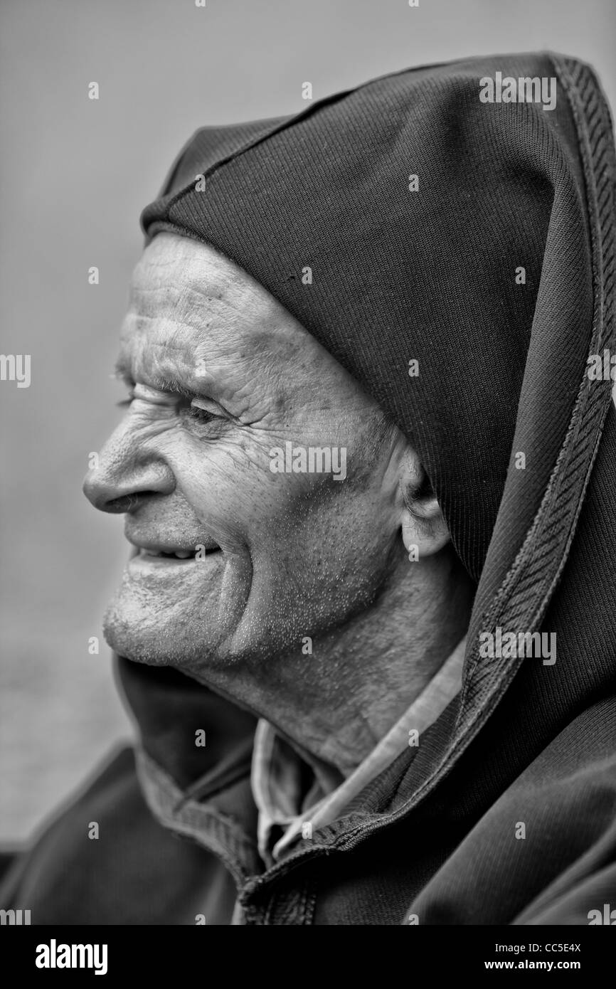 Portrait of an elderly man, Morocco Stock Photo