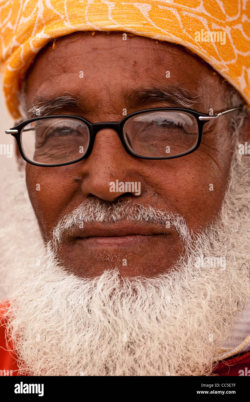 Portrait of an elderly man, Marrakesh, Morocco Stock Photo