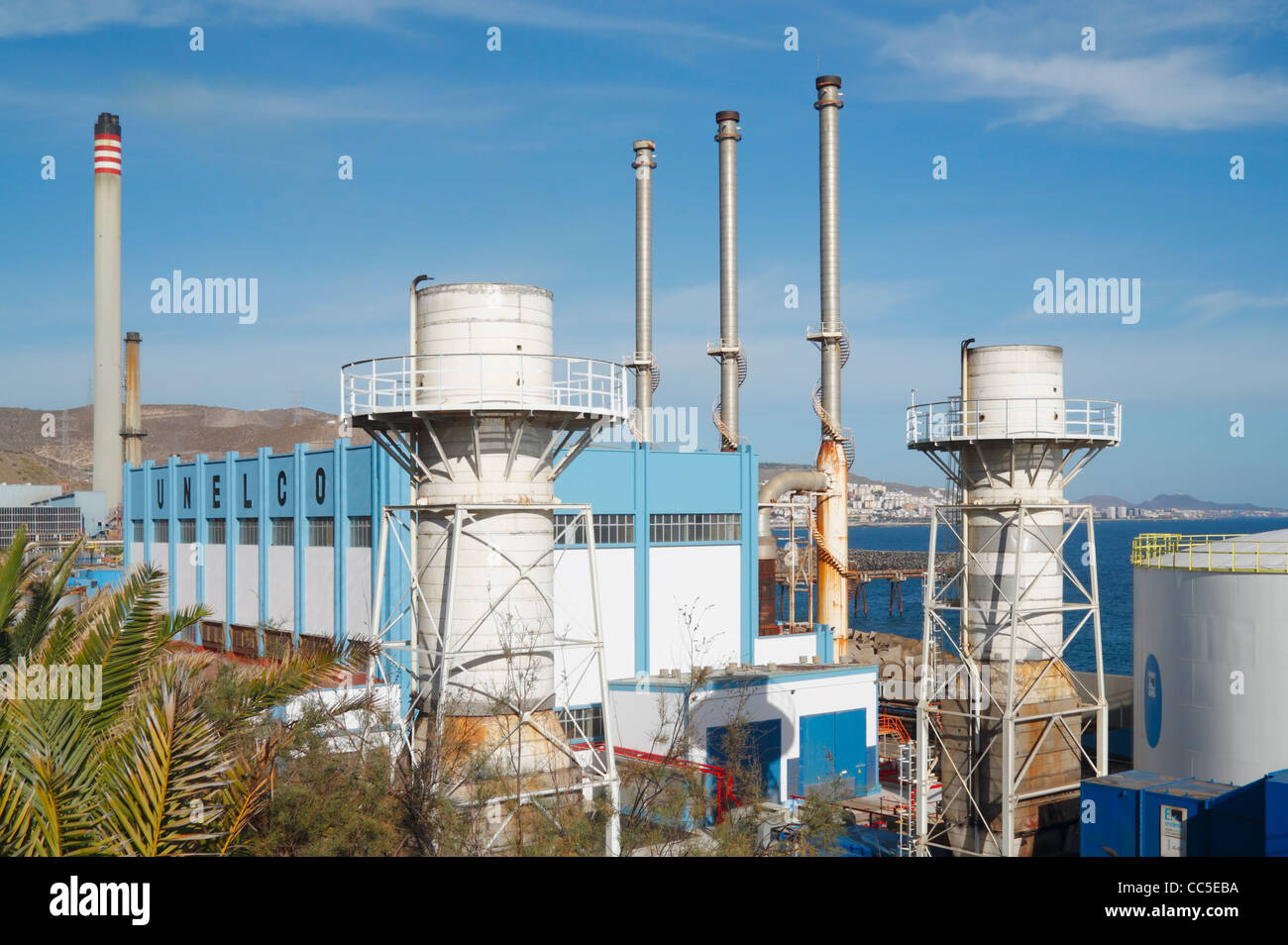 Unelco (Endesa) electricity power station at Jinamar on the outskirts of  Las Palmas, Gran Canaria, Canary Islands, Spain Stock Photo - Alamy