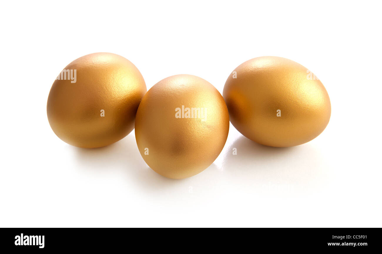 golden egg on a white background Stock Photo