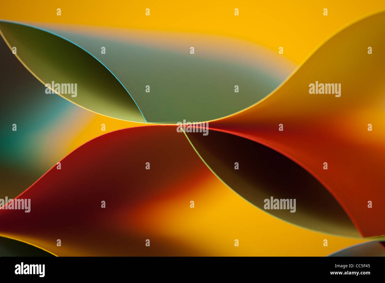 Abstract Rounded Origami graphic abstract image of colorful origami pattern made of curved ...