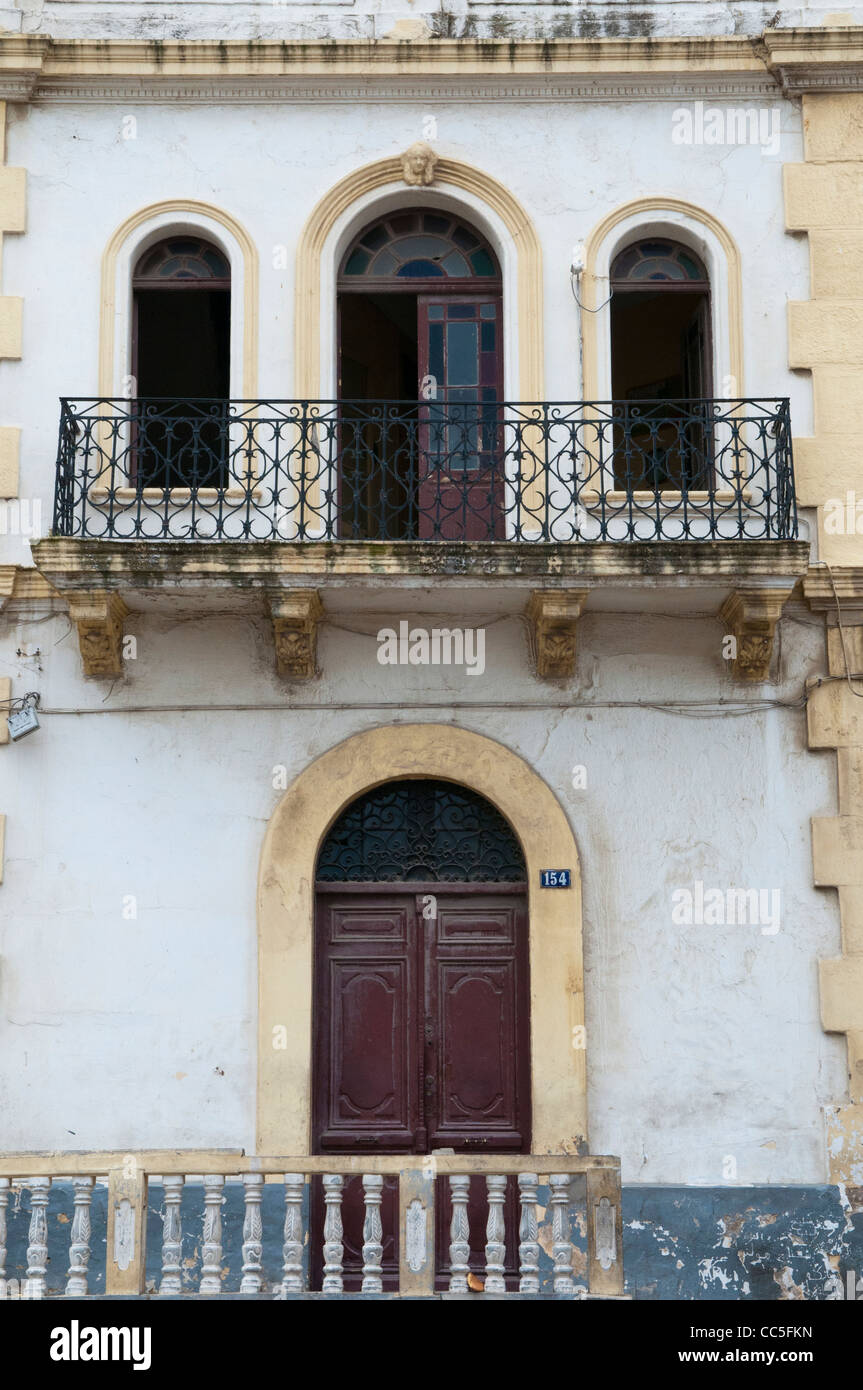 Spanish buildings at the old port,Tangier, Morocco, North Africa Stock Photo