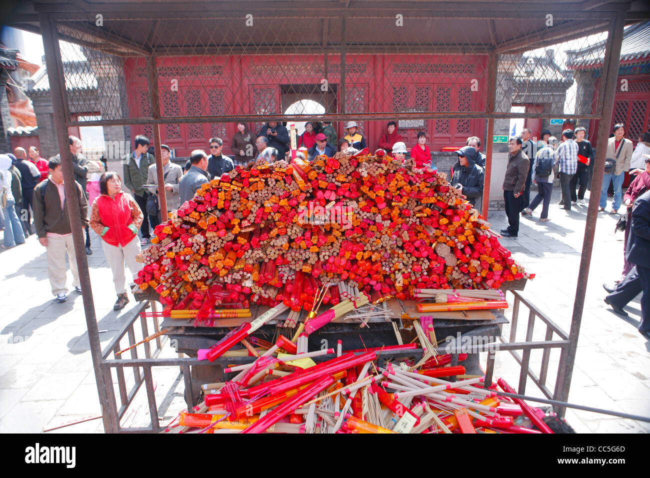 Pile of incenses, Miaofeng Mountain, Beijing, China Stock Photo