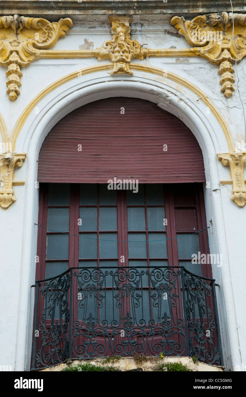 Spanish buildings at the old port,Tangier, Morocco, North Africa Stock Photo
