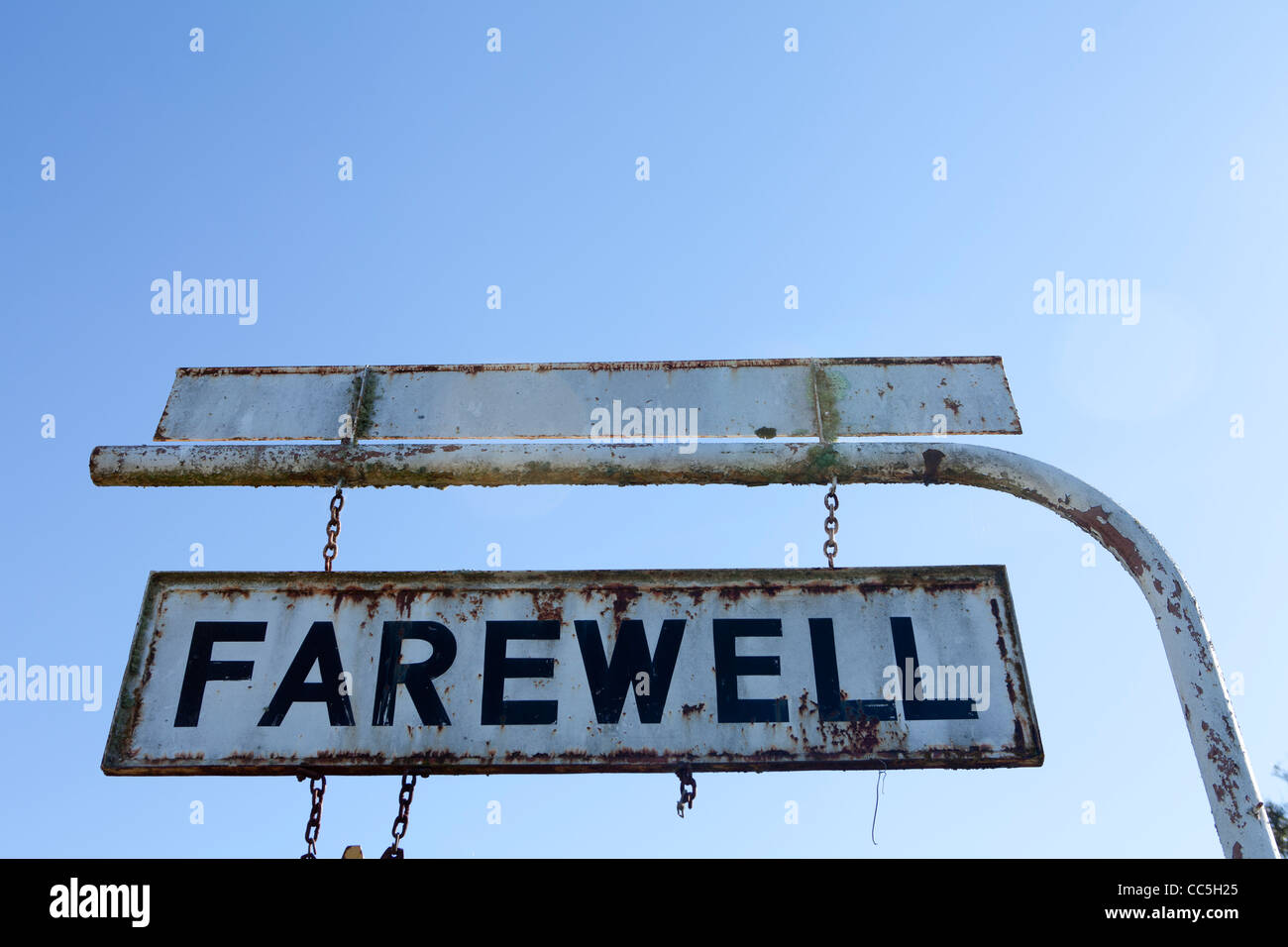 The farewell sign as you leave Rylstone in the Blue Mountains of New South Wales, Australia Stock Photo
