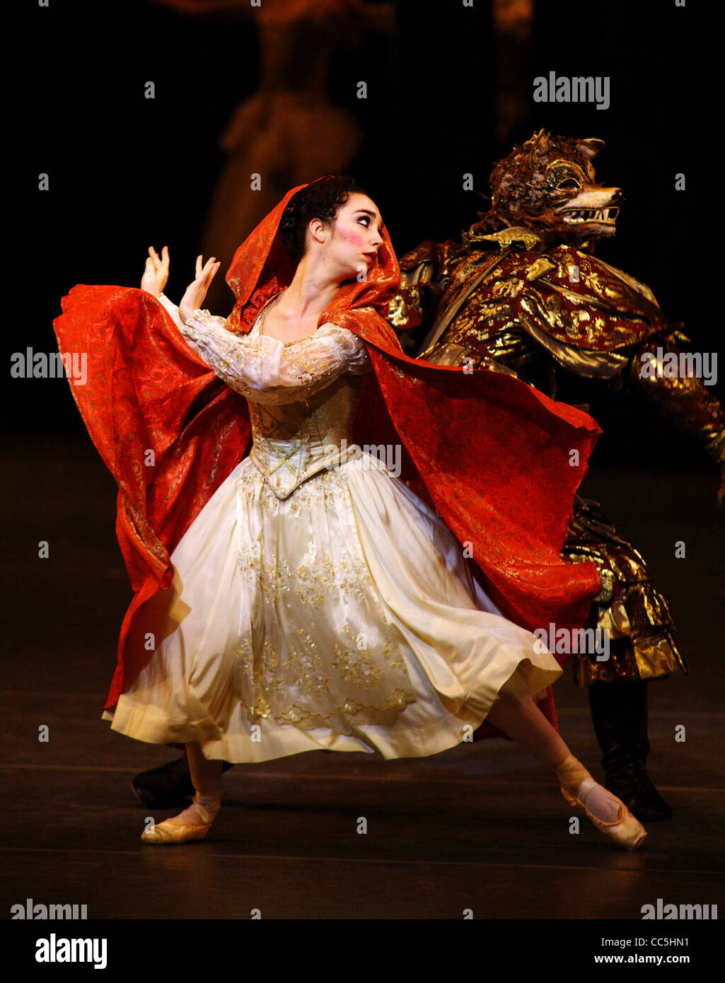 Ballet dancers performing Little Red Riding Hood story, Beijing, China Stock Photo