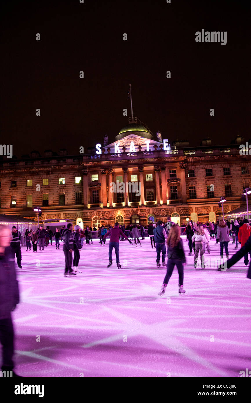 Skating at Somerset house - London Stock Photo - Alamy