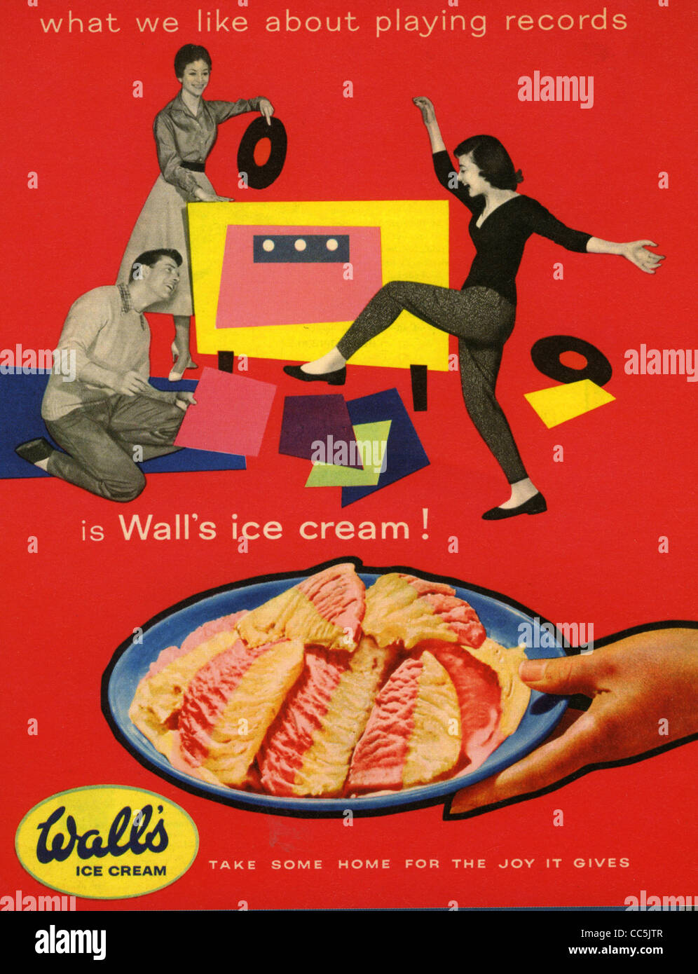 WALL'S ICE CREAM advert about 1955 Stock Photo