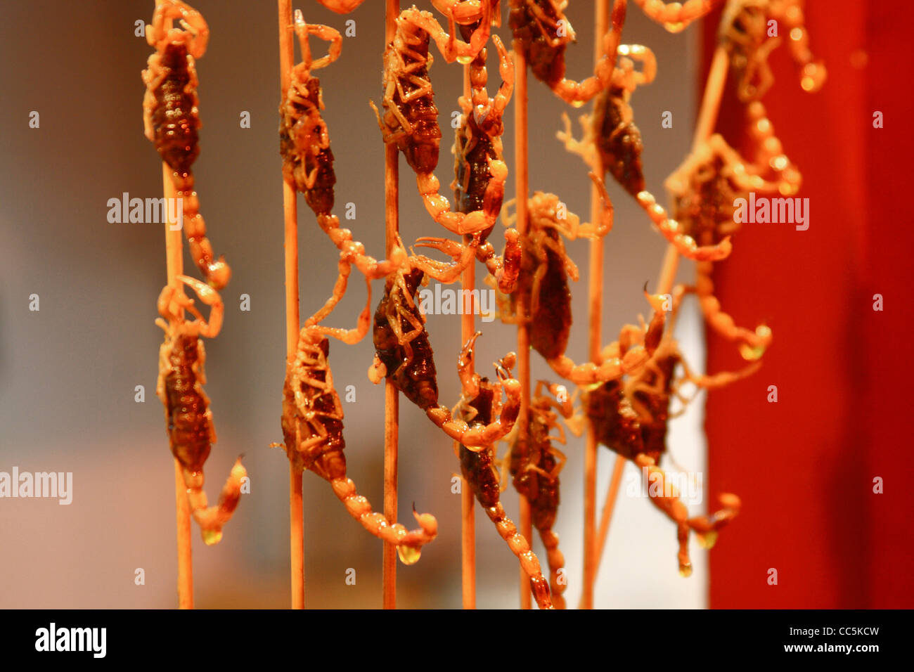 Deepfried scorpion, Wangfujing Street, Beijing, China Stock Photo