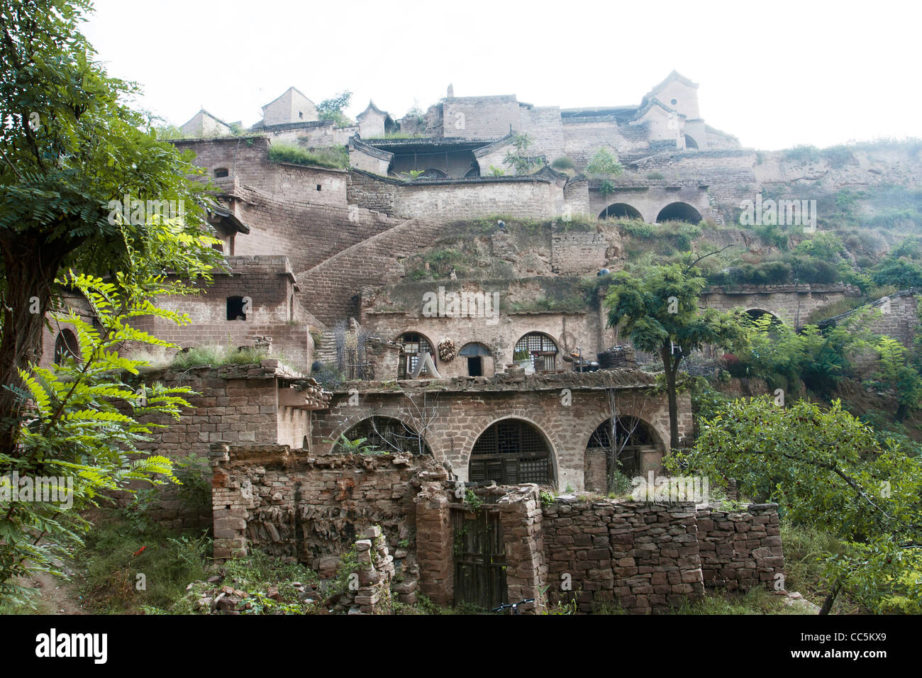 Local dwellings, Qikou Old Town, Lvliang, Shanxi , China Stock Photo
