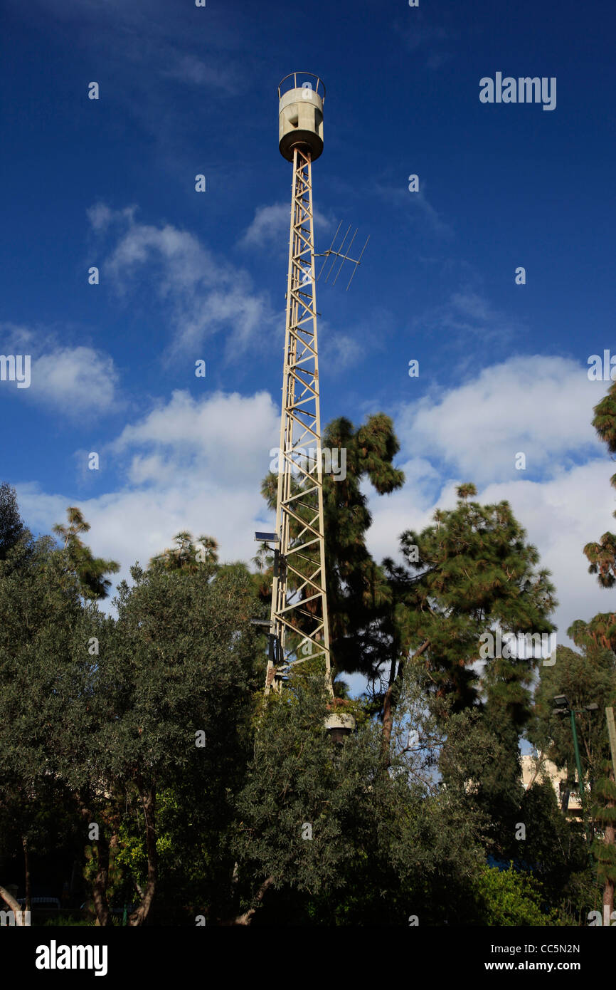 A typical civil defense siren also known as Air raid siren in Tel Aviv Israel Stock Photo Alamy