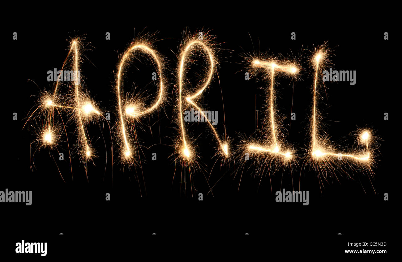 Month april sparkler Stock Photo - Alamy