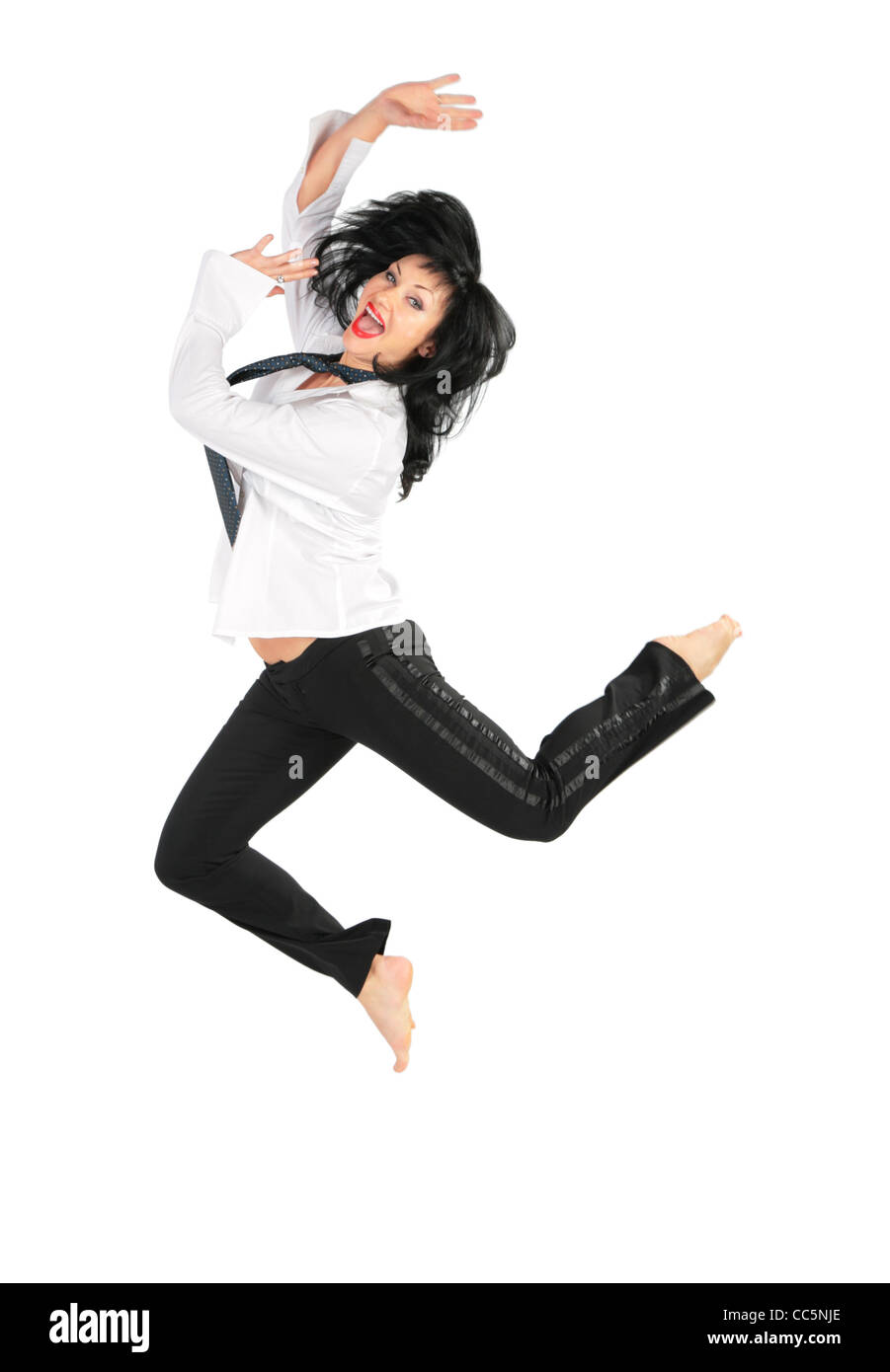 Jumping barefoot Stock Photo Alamy