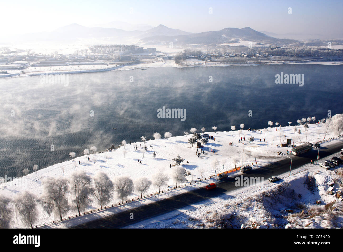 Songhua River in winter, Jilin, Jilin , China Stock Photo