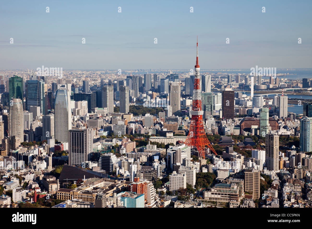 View of Japan, Tokyo, Roppongi, View of Tokyo Tower and City Skyline from Tokyo ...