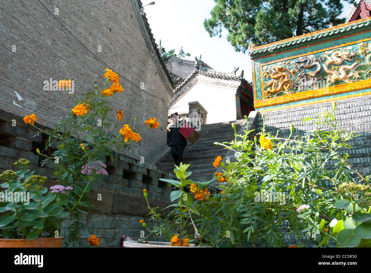 Baiyun Mountain Temple, Baiyun Mountain Scenic Area, Yulin, Shaanxi , China Stock Photo