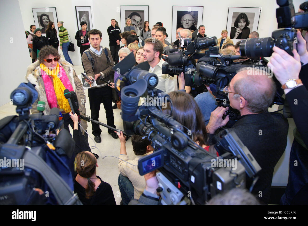 Exhibiton of Sergey Bermeniev in Moscow House of Photography Stock Photo