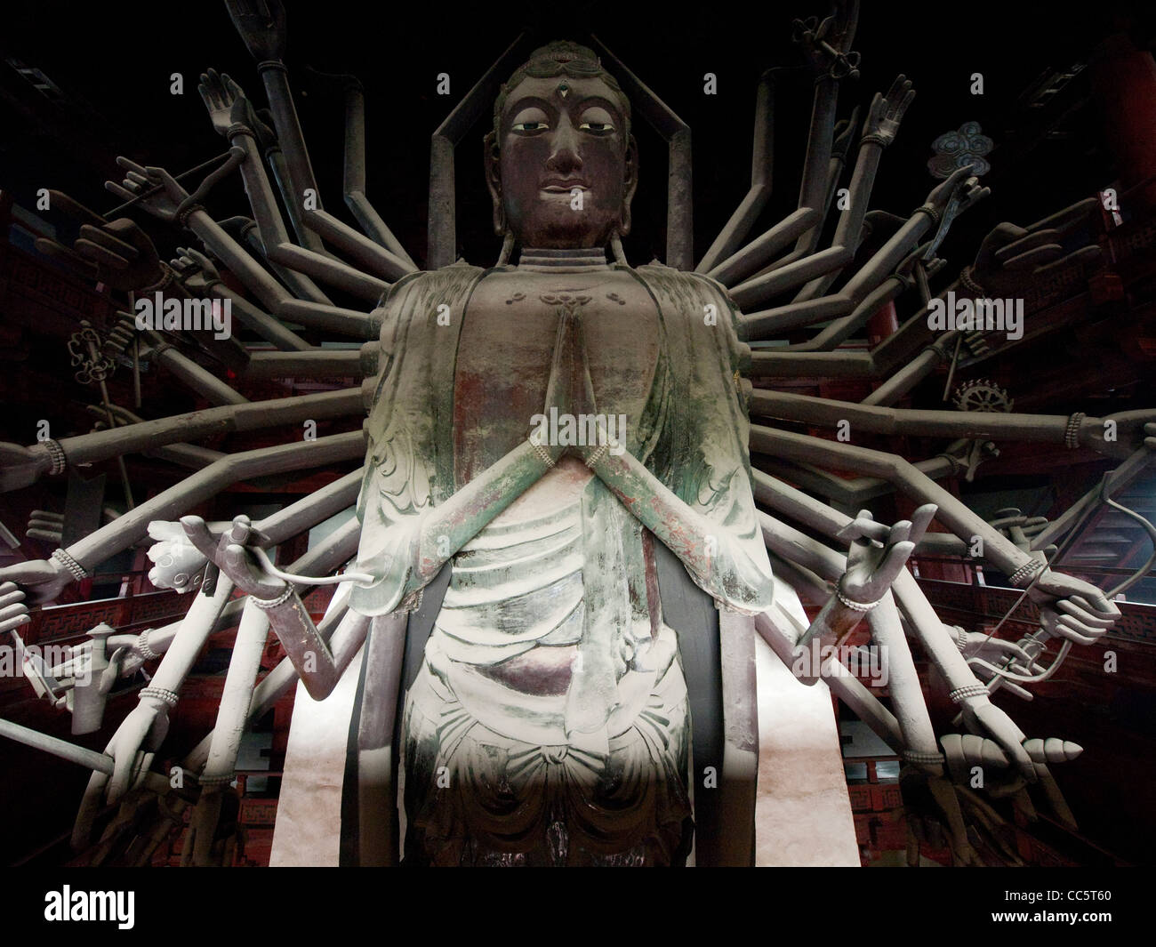Bronze statue of Avalokitesvara, Dabei Hall, Longxing Monastery, Zhengding, Shijiazhuang, Hebei , China Stock Photo