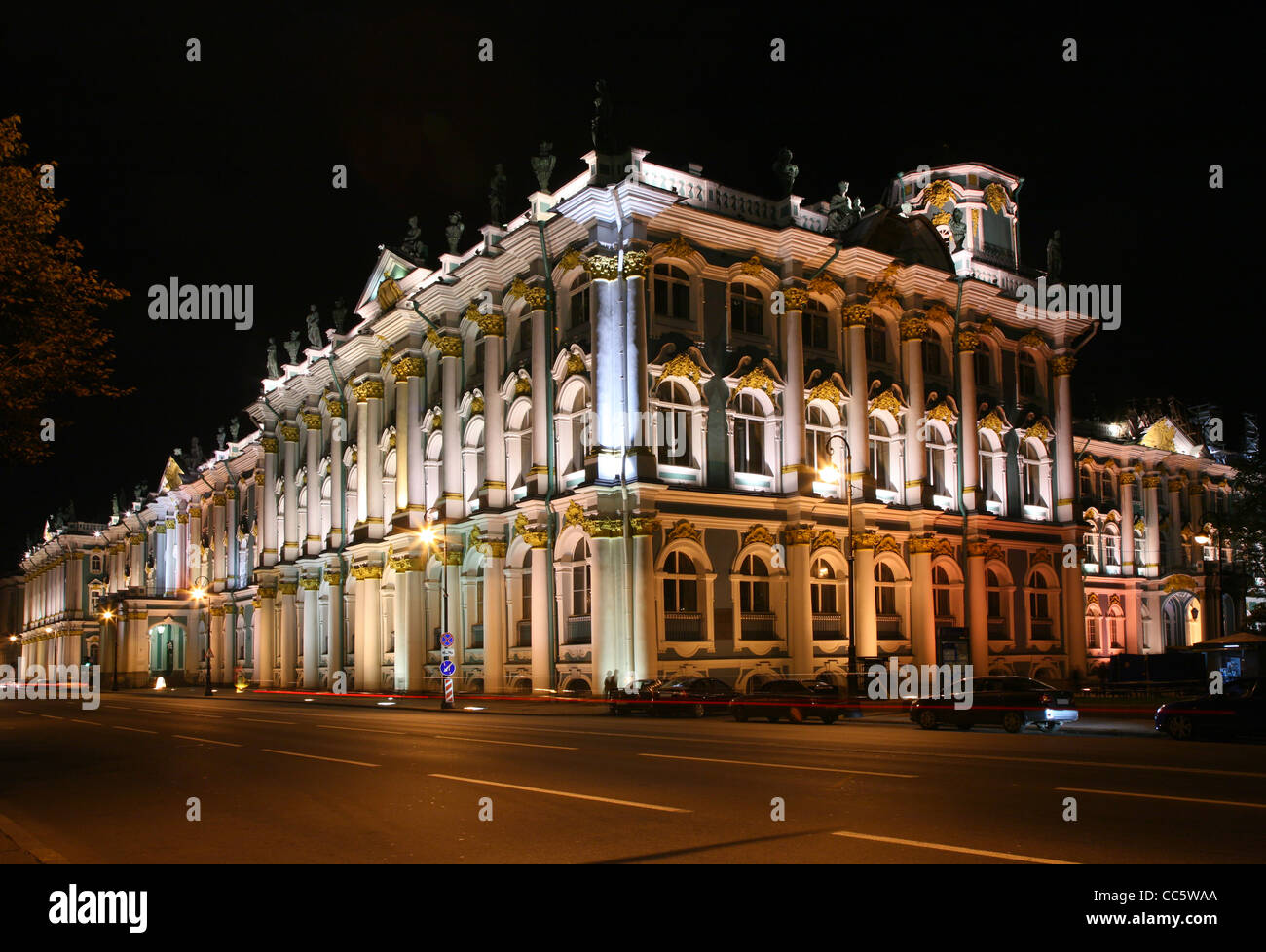 State Hermitage at night (Saint-Petersburg, Russia) Stock Photo