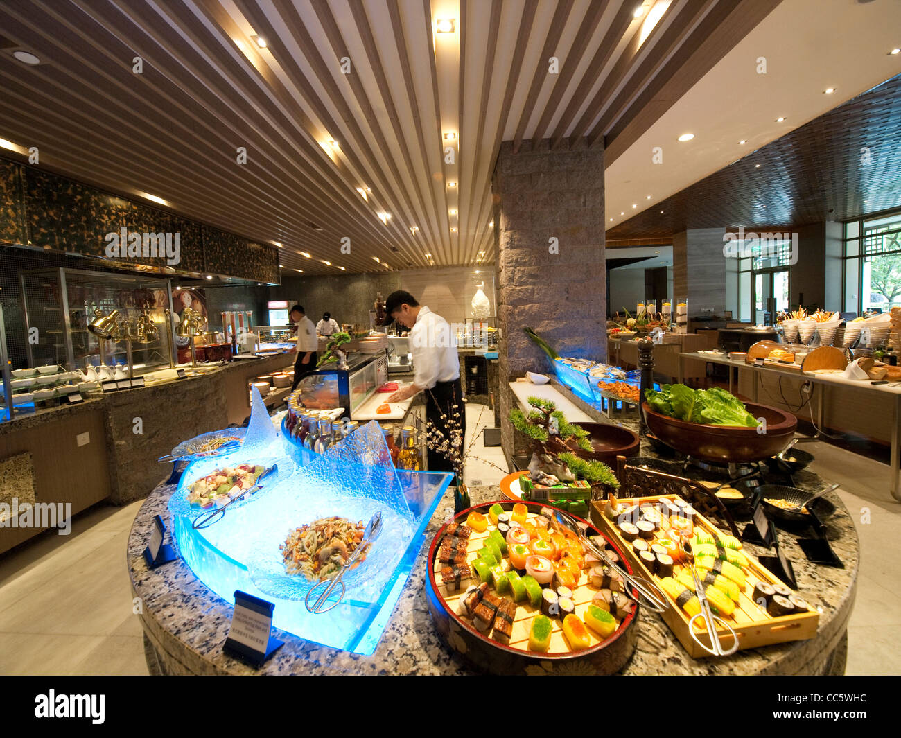 Buffet restaurant of Sofitel Dongguan Royal Lagoon, Dongguan, Guangdong , China Stock Photo