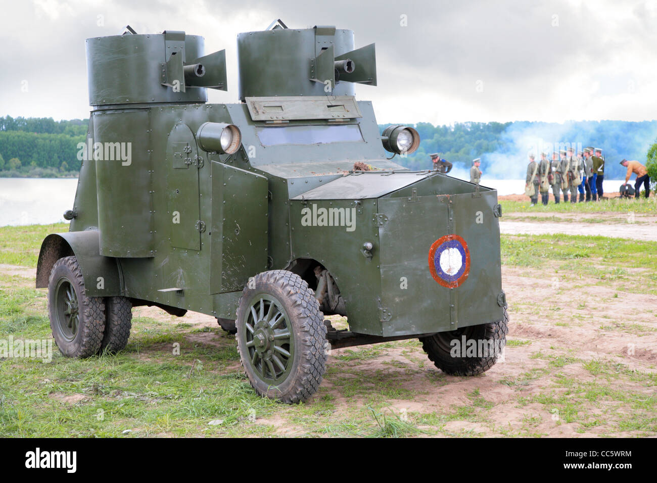 Russian armored car in military show from first world war Stock Photo