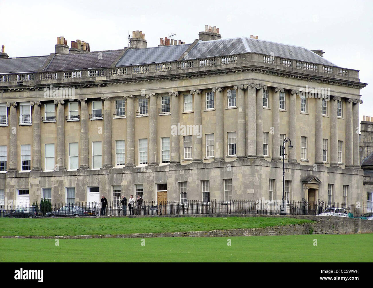 The right hand end of Royal Crescent, Bath, England. Stock Photo