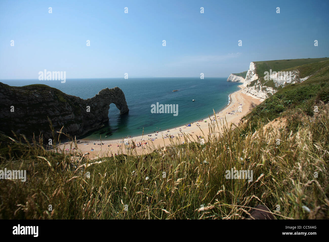 The picturesque Durdle Door on England's south coast at Dorset. Stock Photo