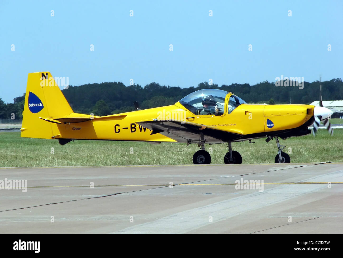 Slingsby Firefly T67M-260 of the UK Defence Elementary Flying Training School, taxiing at the Royal International Air Tattoo, Fa Stock Photo