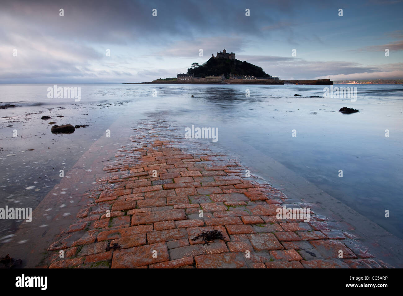 St Michael's Mount and the causeway in Cornwall, England, UK Stock Photo