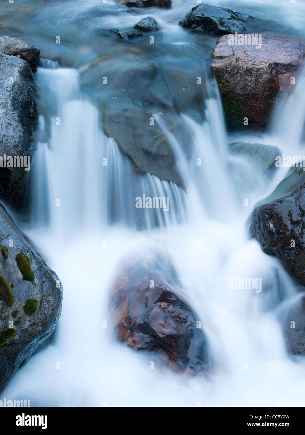 Flowing water, Moli Waterfall, Moli Tropical Forest Park, Dehong, Yunnan , China Stock Photo
