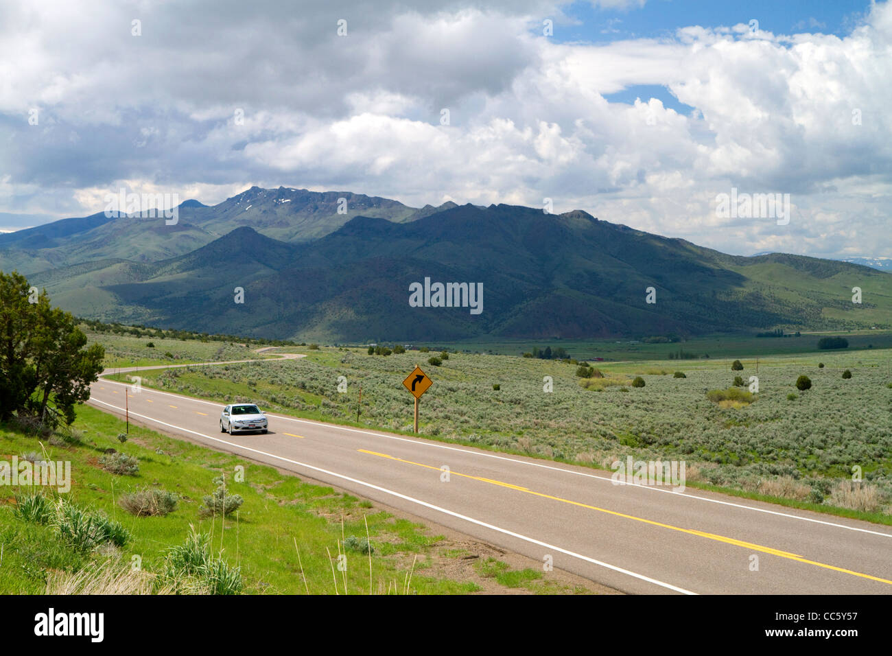 Idaho State Highway 77 near Almo, Idaho, USA. Stock Photo