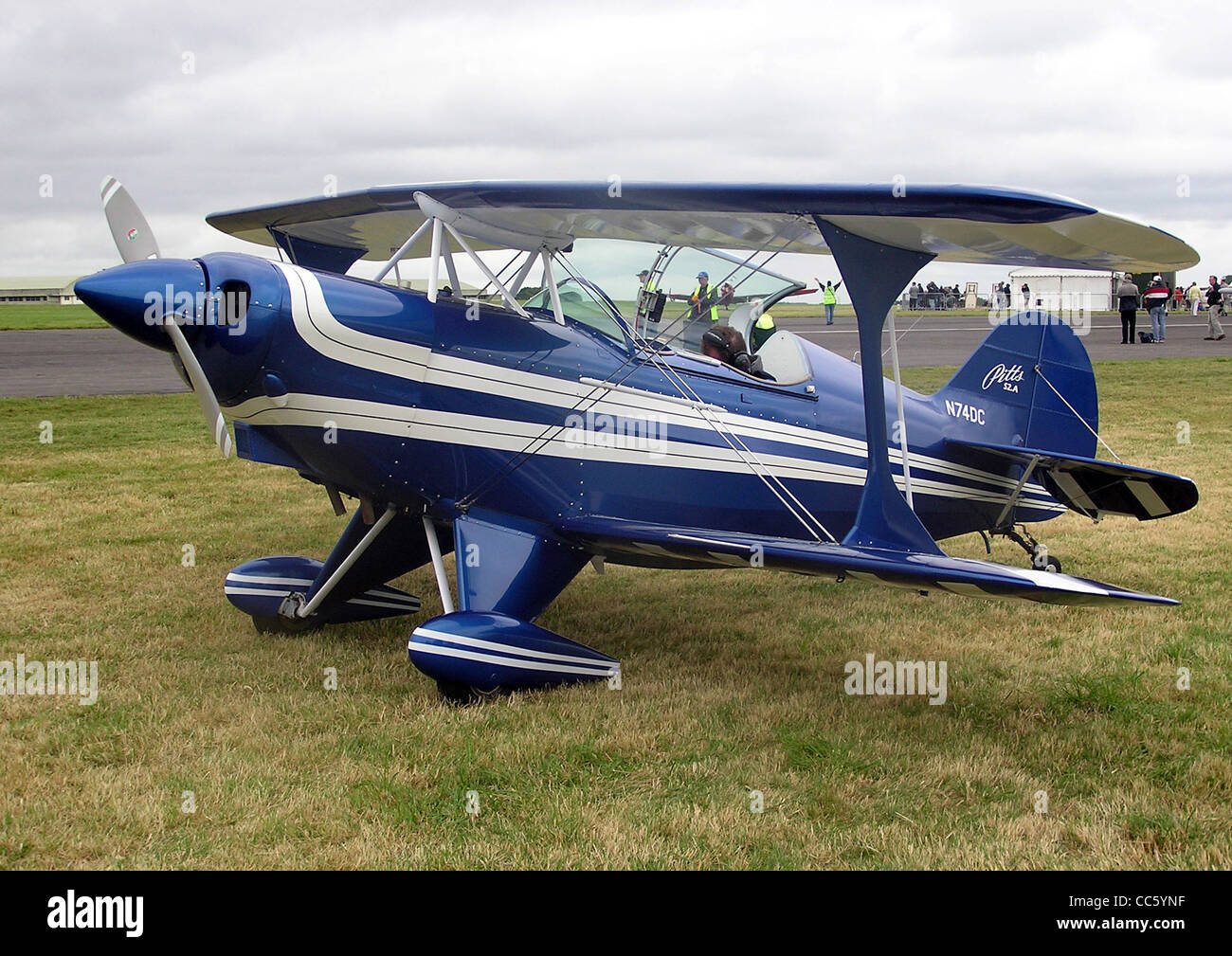 Pitts S-2A (N74DC) at Kemble Airfield, Gloucestershire, England. Built 1980. Stock Photo