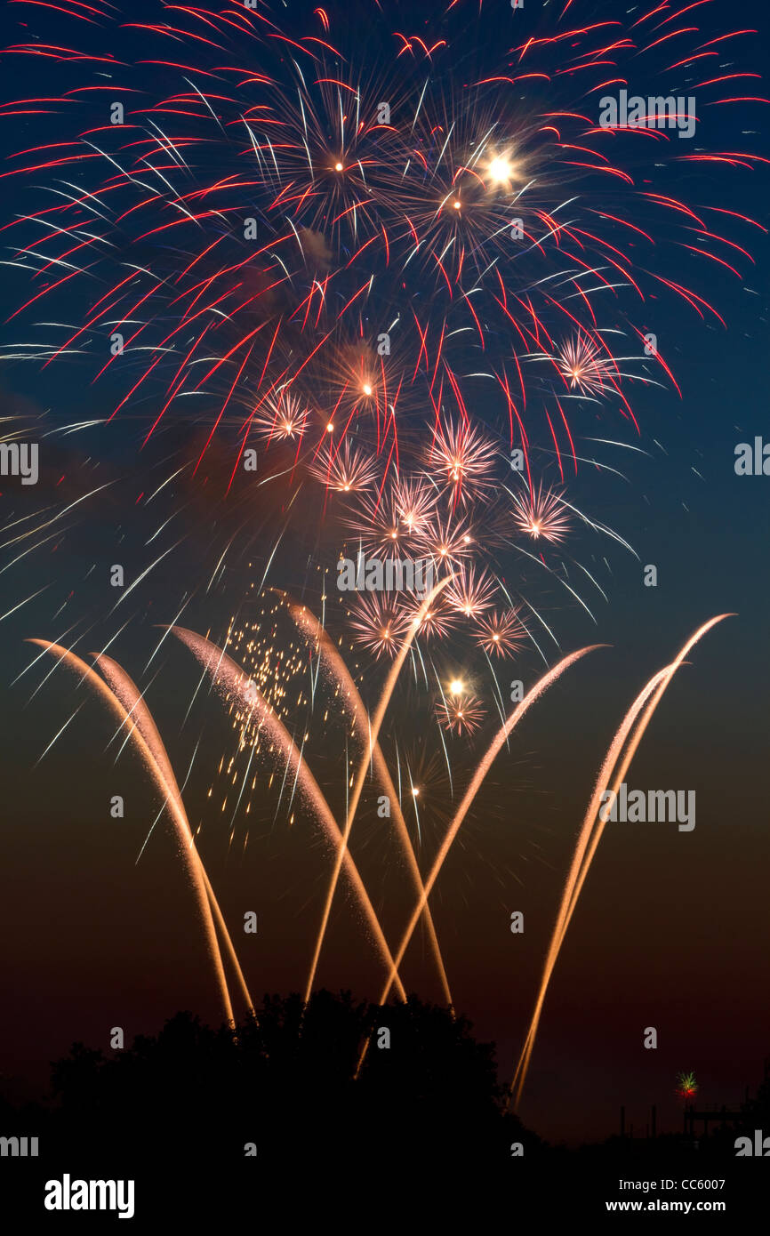 Fourth of July fireworks display in Boise, Idaho, USA Stock Photo Alamy