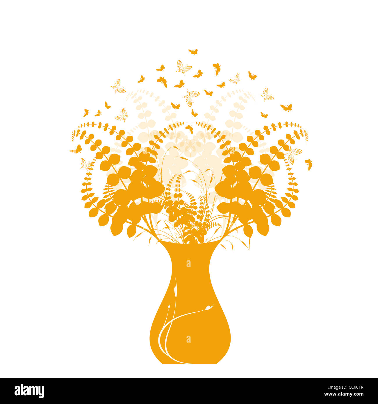 Beautiful floral and vase isolated on white background Stock Photo - Alamy