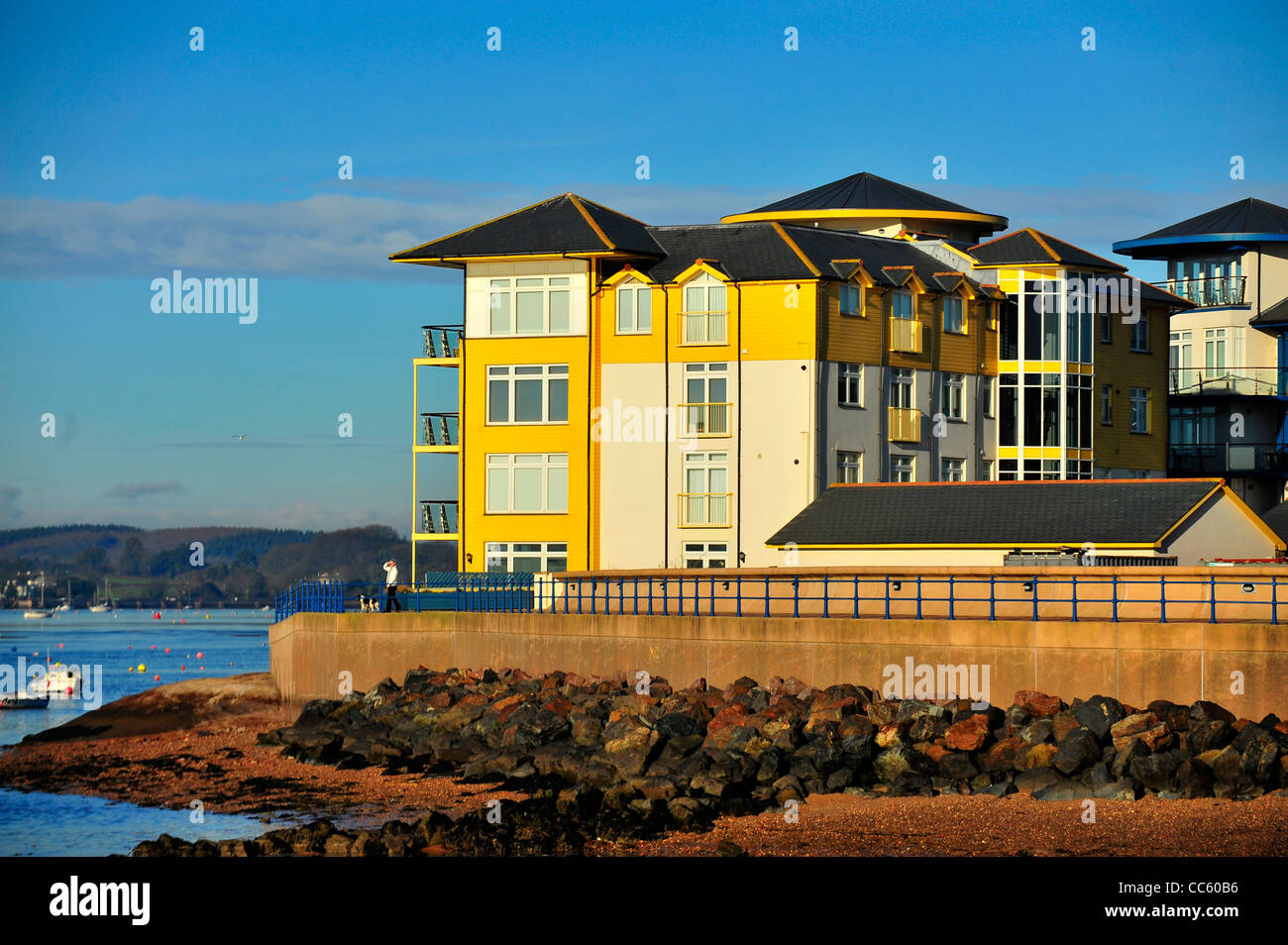 Exmouth docks new development buildings Exe estuary Devon UK